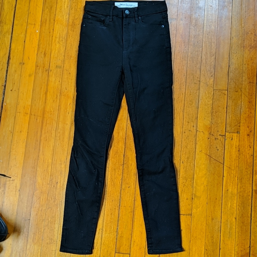 High rise black skinny jeans